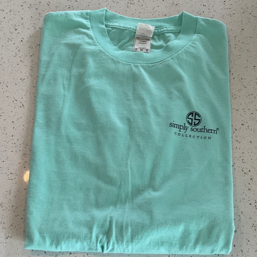Simply Southern Aqua Seahorse Tee with Logo